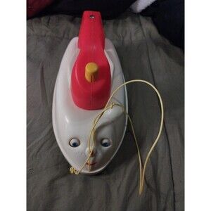 Fisher Price Pull Along Music Box Iron 1967 Vintage With Cord